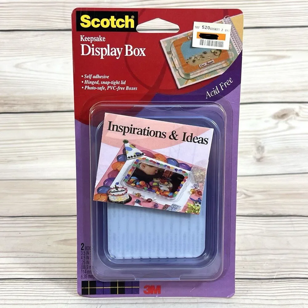 Scotch 3M Keepsake Display Boxes Lot of 12 (6 Packs) Acid Free Clear Scrapbook